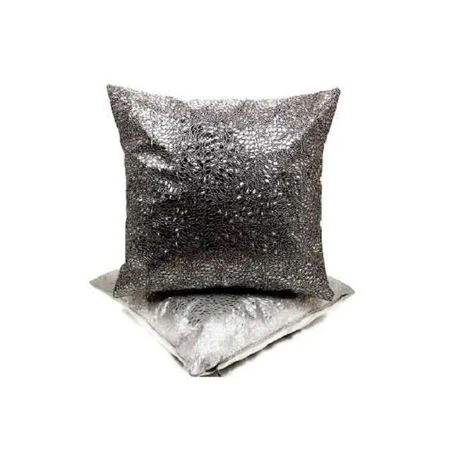 Contemporary Kravet Style Italian Croc Print Faux Leather Pillow Cover For Sale - Image 10 of 13