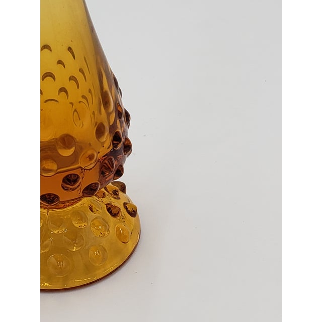 Mid-Century Modern Vintage Fenton Amber Hobnail Swung Vase For Sale - Image 3 of 9