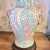 Ceramic 1980s Heyward House Pastel Teal & Pink Tobacco Leaf Ceramic Table Lamp W/ Foo Dog Handles Chinoiserie Hollywood Regency Palm Beach For Sale - Image 7 of 14