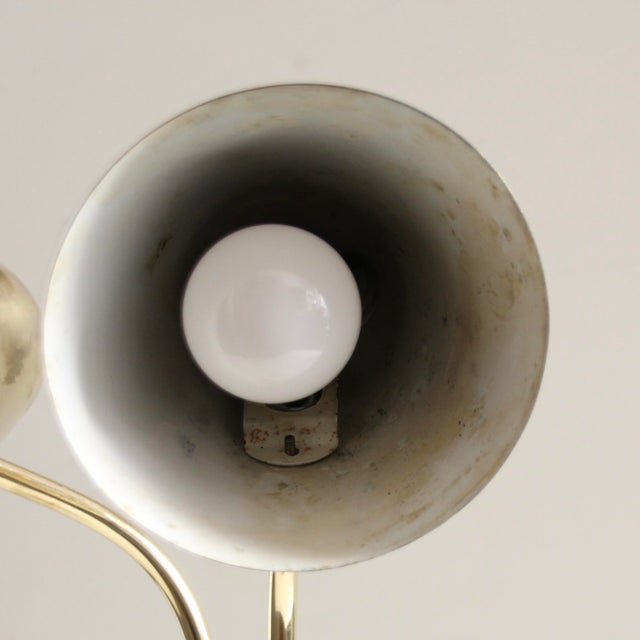 Jacques Biny Mid-Century Adjustable Brass Library Lamp by Jacques Biny for Luminalité, 1950s For Sale - Image 4 of 15