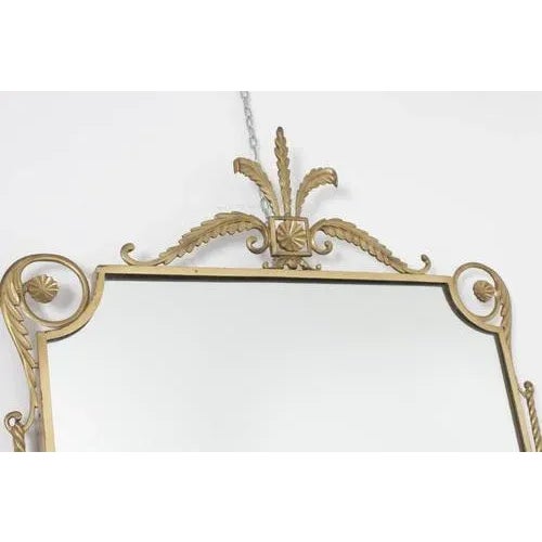 Mid-Century Italian Style Classic Wall Mirror with Golden Brass Friezes, 1950 For Sale - Image 6 of 13