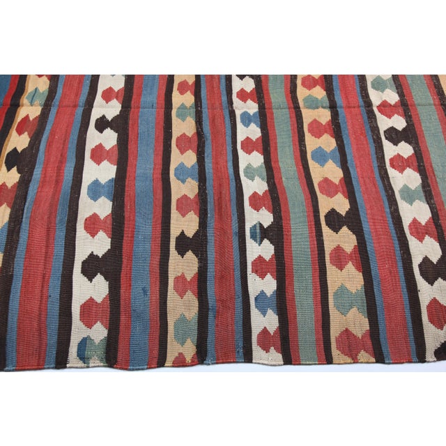 Late 19th Century Antique Shirvan Kazak Kilim – Caucasian Flatweave Late 19th Century 5' X 6' 1'' For Sale - Image 5 of 16