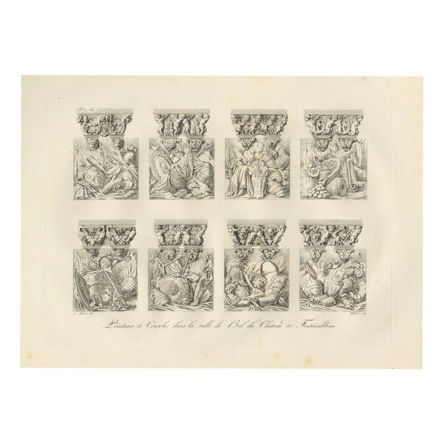 Louis-Pierre Baltard, Fontainebleau Ballroom Consoles, 1803, Engraving For Sale