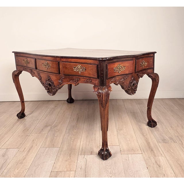 Baroque Portuguese Desk - Center Table Circa 19th Century For Sale - Image 4 of 13