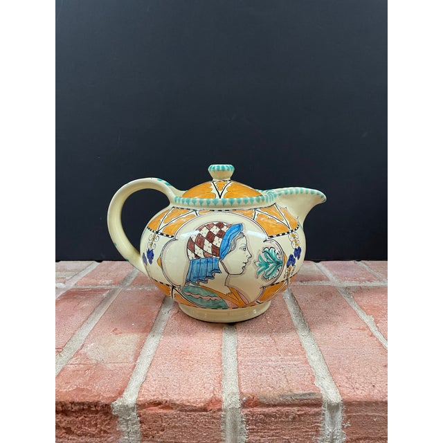 Late 20th Century Vintage Italian Renaissance Style Giacomini for Cottura Hand Painted Pottery Teapot For Sale - Image 5 of 10