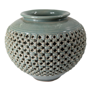 Mid-Century Asian Modern Korean Celadon Glazed Vase