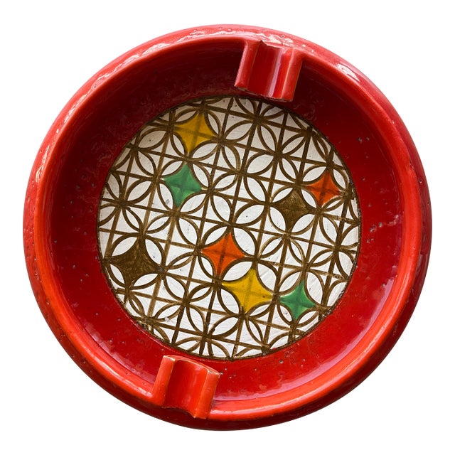 Large 1960s Aldo Londi Bitossi Italy Rosenthal Netter Ceramic Cigar Ashtray Catchall For Sale