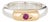 70s Ilias Lalaounis Ring Ruby Stacking Band Sterling Silver 18k Gold Signed, Size 5 For Sale