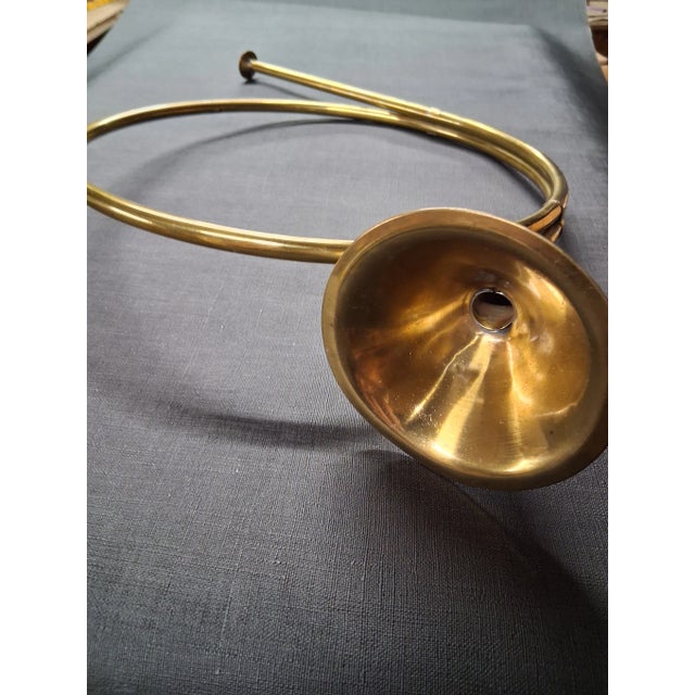Expressionism Vintage Decorative Brass Horn For Sale - Image 3 of 8