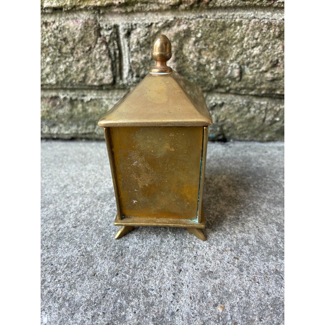 Metal Vintage Brass Decorative Box With Feet For Sale - Image 7 of 14