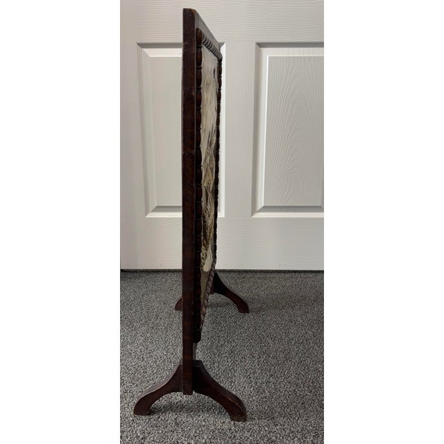 Vintage English Wood and Brass Repousse Fire Screen With Maritime Motif For Sale In Naples, FL - Image 6 of 7