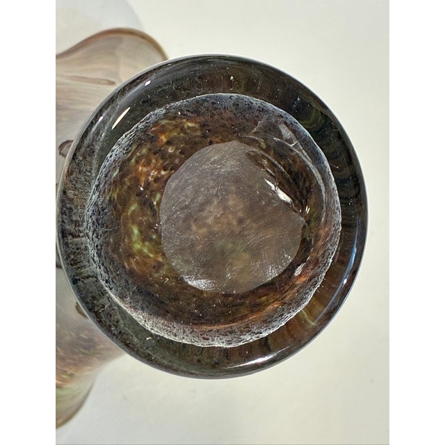 Brown Vintage Mid-Century Swedish Confetti Frit Glass Handkerchief Vase - Mantorp Era For Sale - Image 8 of 8