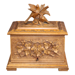 Late 19th Century Swiss Black Forest Cigar Box / Humidor
