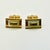 1950s Mid-Century Hollywood Regency Boho Chic Gold Tone Faux Capiz Shell Cufflinks - A Pair. For Sale - Image 4 of 9