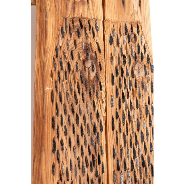 Primitive Wood and Stone Wheat Thresher For Sale - Image 4 of 12