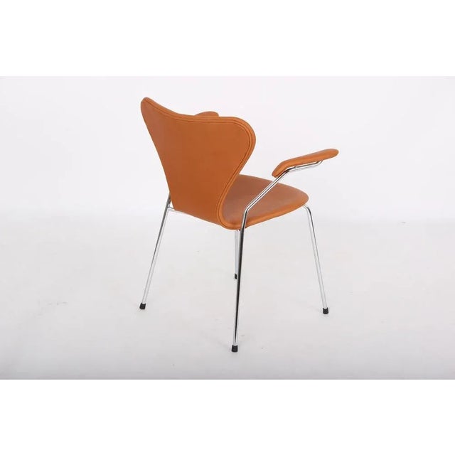 Model 3207 Leather Chairs by Arne Jacobsen for Fritz Hansen, Set of 4 For Sale - Image 6 of 14