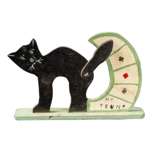 Early 500 Game Tricks and Trumps Cat Tail Counter Folk Art