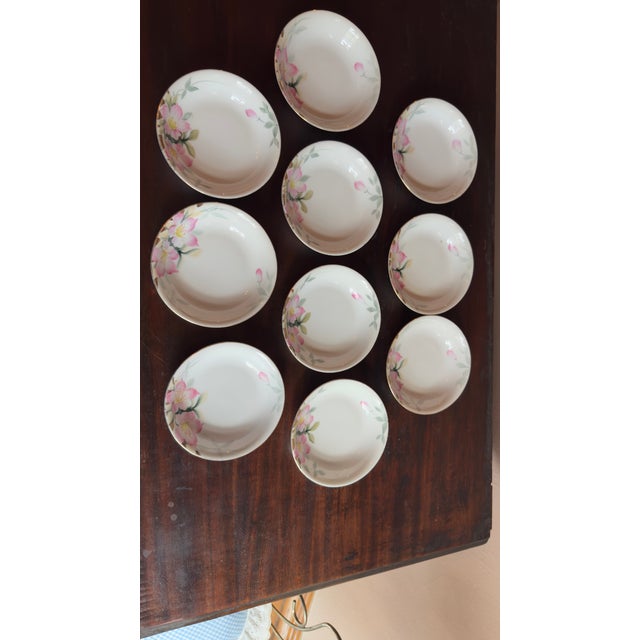 Antique, Early 20th Century Noritake Azalea Porcelain Berry Bowls, Set of Ten For Sale - Image 12 of 12