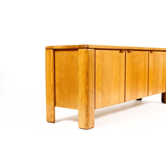 Vintage Mid Century 70’s Chunky White Oak Credenza Sideboard — Glenn of California For Sale - Image 9 of 12