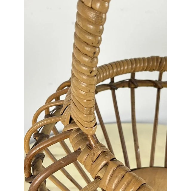 Bamboo Basket, Italy, 1960s For Sale - Image 4 of 9