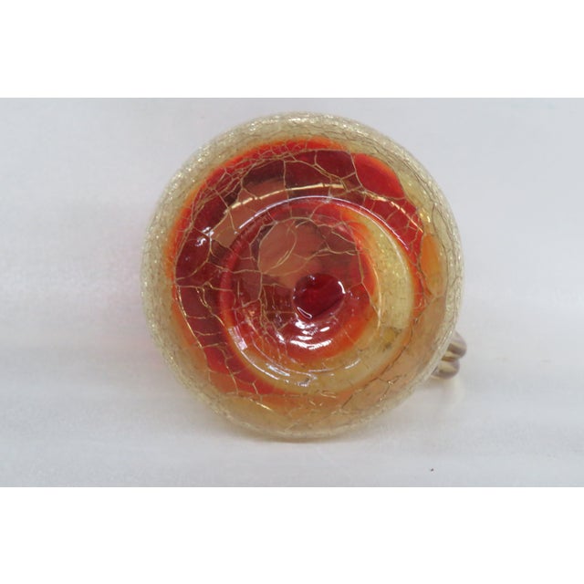 Mid Century Crackle Glass Amberina Small Pitcher Vase For Sale - Image 9 of 12