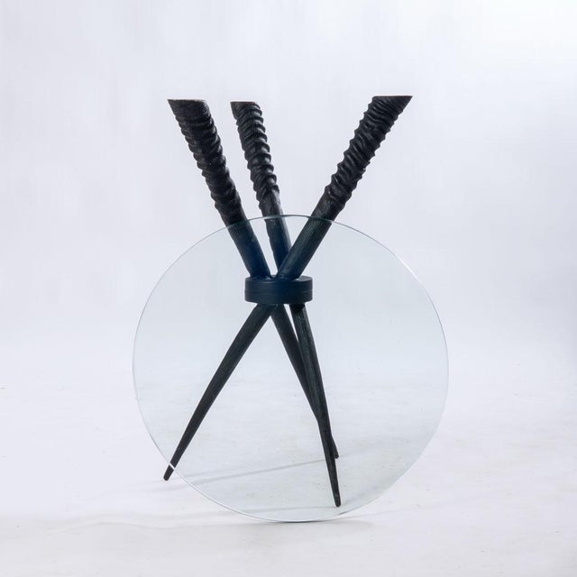 Late 20th Century Faux Antler Table With Glass Top For Sale - Image 6 of 7