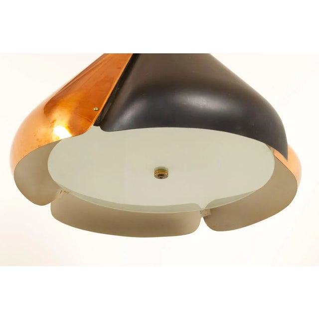 Metal Danish Copper and Black Pendant Lamp, 1960s For Sale - Image 7 of 18