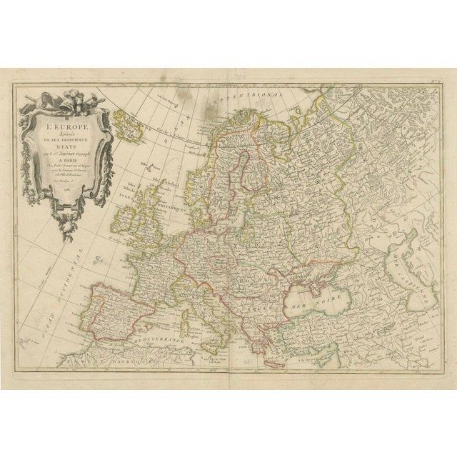 Europe Divided Into Principal States by Jean Denis Janvier, 1782 For Sale - Image 4 of 4