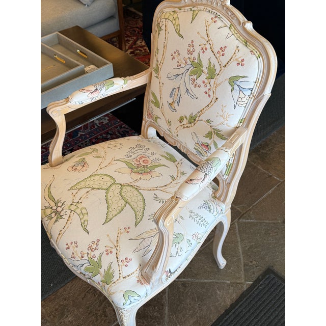 Louis XV-Style Floral Upholstery Armchairs, Pair For Sale - Image 14 of 18