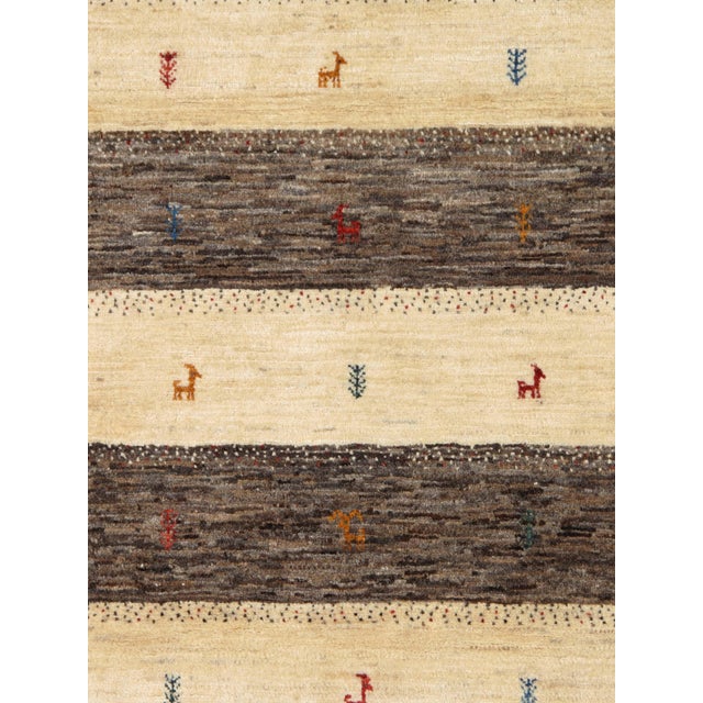 Tribal Vintage Persian Hand-Knotted Lori Gabbeh Rug 3'2" X 4'11" For Sale - Image 3 of 5