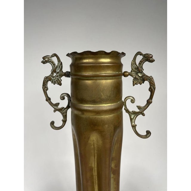 Brass Triptych with Clock, 1930s, Set of 3 For Sale - Image 4 of 17