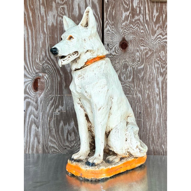 Vintage Boho Painted Ceramic Dog For Sale - Image 4 of 8