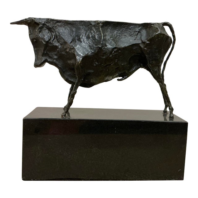 Elie Nadelman, 1882-1946, "Standing Bull" Bronze Sculpture For Sale