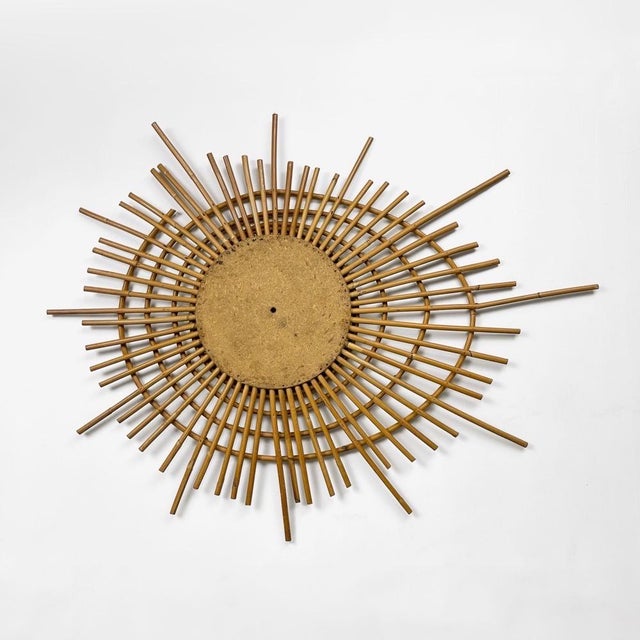 Ortf Rattan Sun Mirror from the 60s, 1960s For Sale - Image 6 of 8