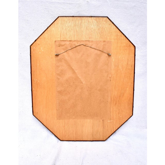 1980s Vintage Basket-Weave Octagonal Mirror For Sale - Image 5 of 5