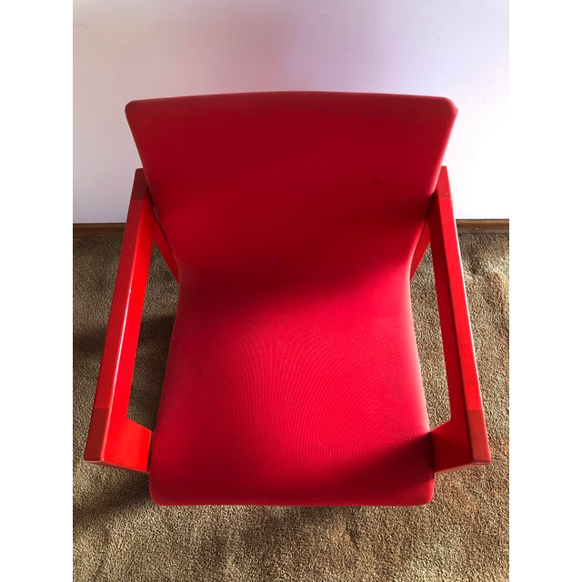 1970s 1970s Red Modern Vanity Table and Chair - Set of 2 For Sale - Image 5 of 12