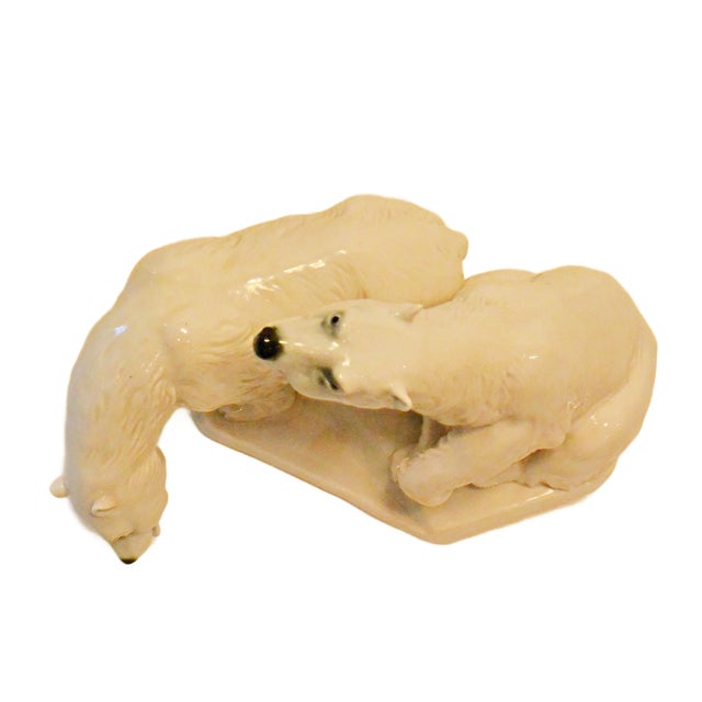Large Mid-Century Karl Ens German Porcelain Polar Bear Grouping For Sale - Image 9 of 11