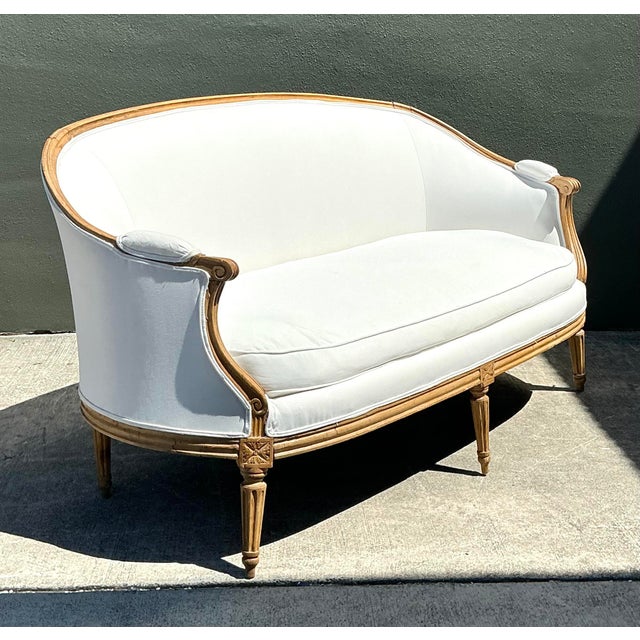 French Vintage Carved Canape Sofa For Sale - Image 3 of 12