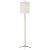 Thomas O'Brien by Visual Comfort Signature Caron Floor Lamp in Hand-Rubbed Antique Brass with Linen Shade For Sale