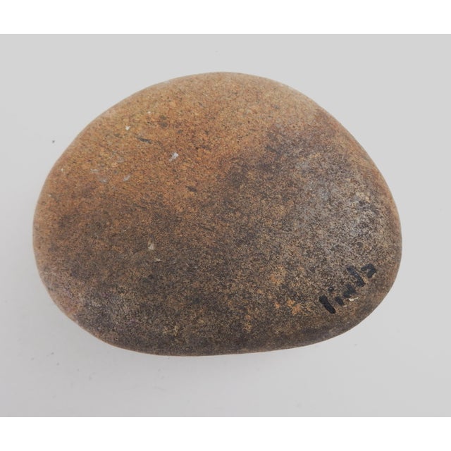 Traditional Vintage Coastal Scene Hand Painted Rock Paperweight For Sale - Image 3 of 3