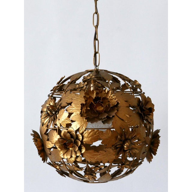 Mid-Century Modern Metal Floral Pendant Lamp, Germany, 1960s For Sale - Image 11 of 18
