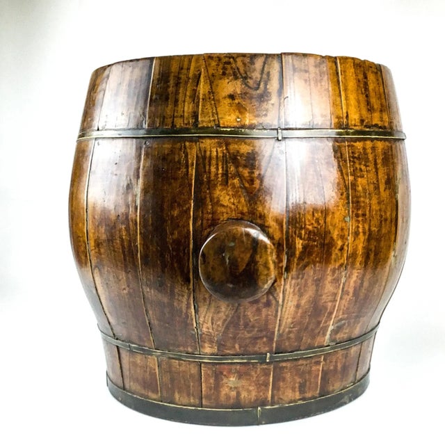 Shabby Chic Antique Chinese Wood Rice Container Planter For Sale - Image 3 of 13
