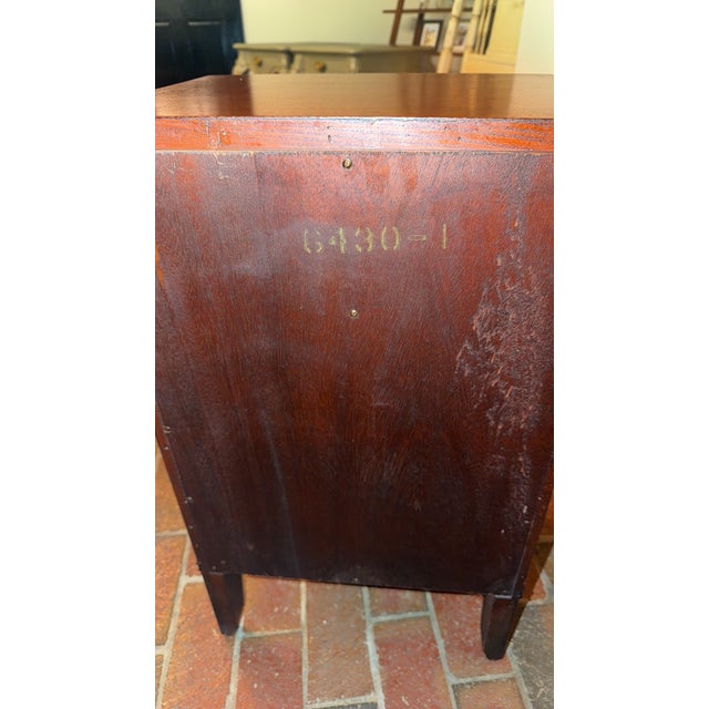 Restored Vintage Drexel Genuine Mahogany Nightstand With Brass Hardware For Sale - Image 10 of 12