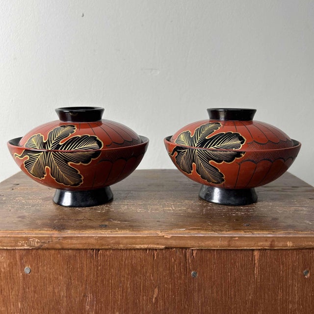 Black Shōwa Period Wajima-Nuri Owan Serving Bowls, Japan, 1970s, Set of 10 For Sale - Image 8 of 18