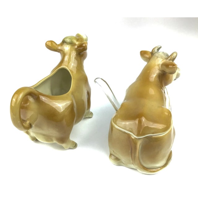 1982 Japan Otagiri Porcelain Cream and Sugar Cow Vessels For Sale - Image 9 of 12