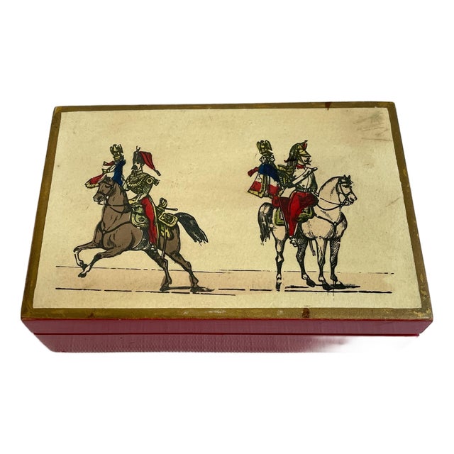 Vintage Mottahedeh Box With Napoleonic Scene For Sale