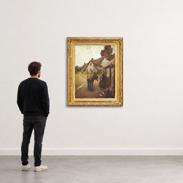 John White RI, Boy with Donkey, 1896, Painting, Framed For Sale - Image 10 of 10