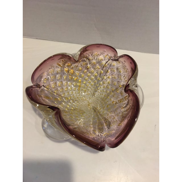 Mid-Century Modern Vintage Amethyst Murano Art Glass Bowl For Sale - Image 3 of 8
