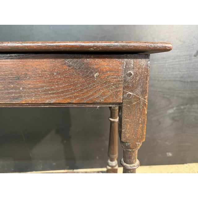 Wood Long Georgian Oak Joint Stool, 1800 For Sale - Image 7 of 14