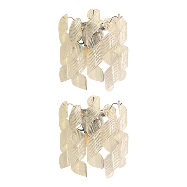 Transparent Ricci Murano Glass Wall Sconces by Simoeng, Set of 2 For Sale